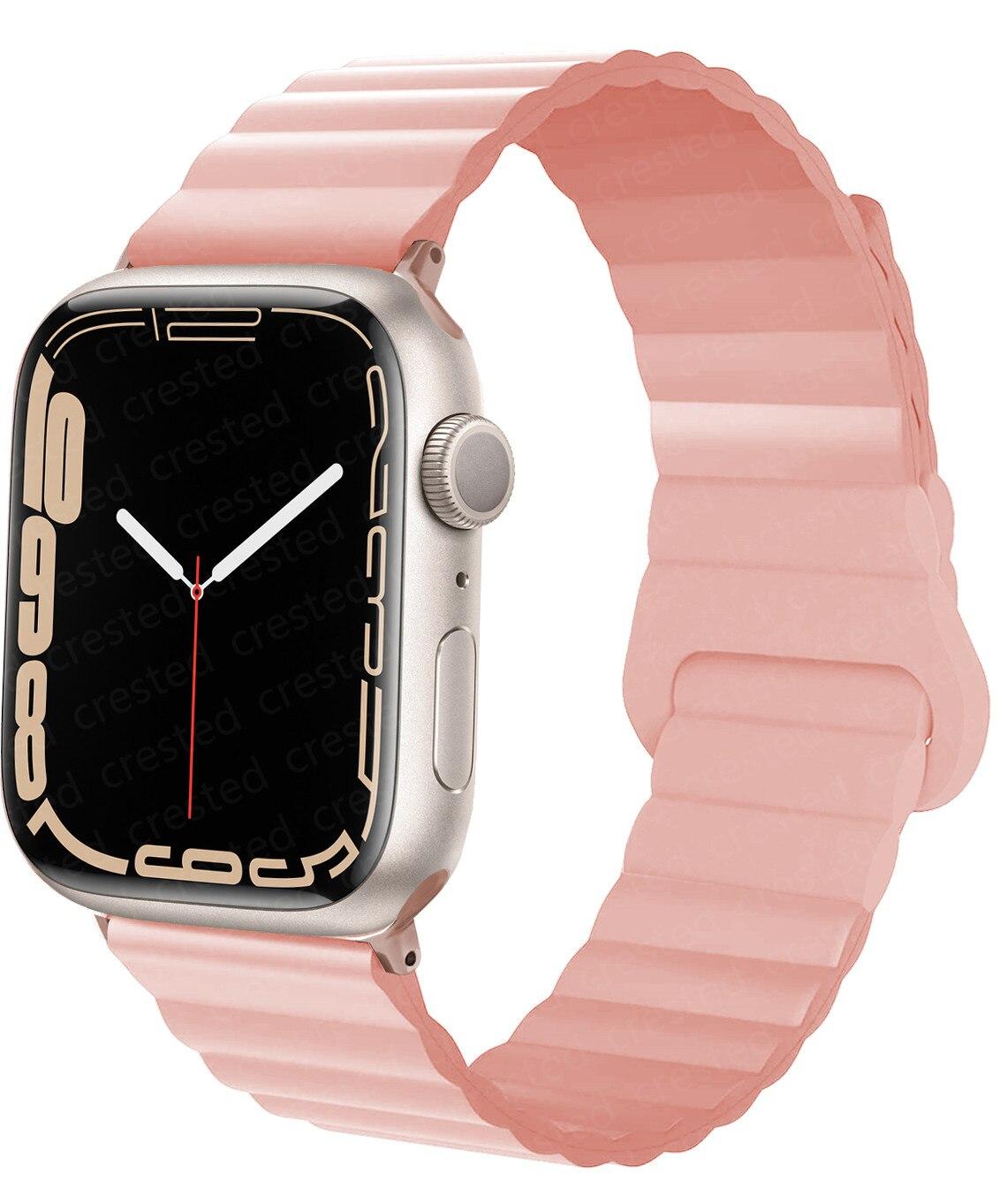 

Магнитный спортивный силиконовый ремешок для Apple Watch Ultra 8, 7, 49 мм, 41 мм, 45 мм, 44 мм, 40 мм, 44 мм для iWatch 6 SE 3, 4, 5, 38 мм, 42 мм, мягкий дышащий ремешок для браслета 42mm 44mm 45mm 49mm