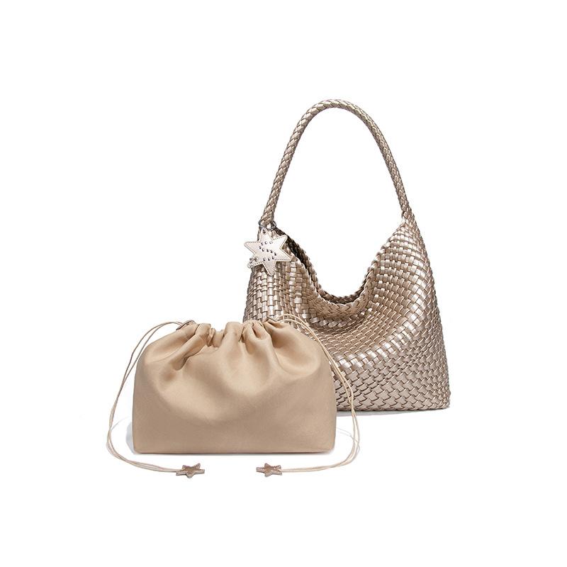 Large-capacity Mother Tote Bag Hand-woven Bag Commuting Armpit Shoulder Bag Simple Fashion Handbag