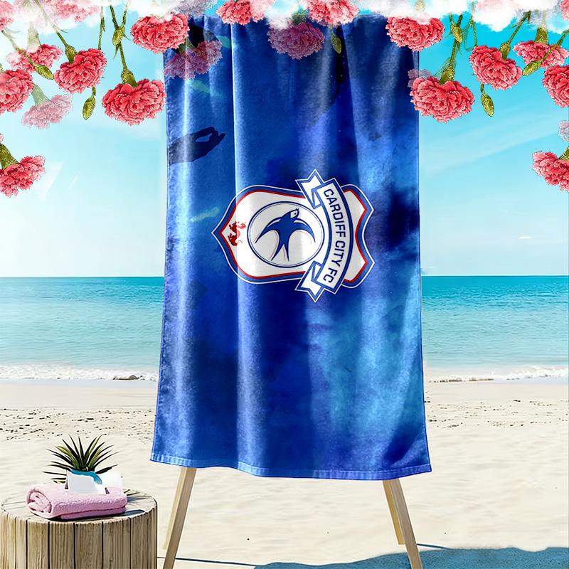 Cardiff City F.C Print Beach Towel, Large Soft Quick Dry Towel for Beach Camping Swimming
