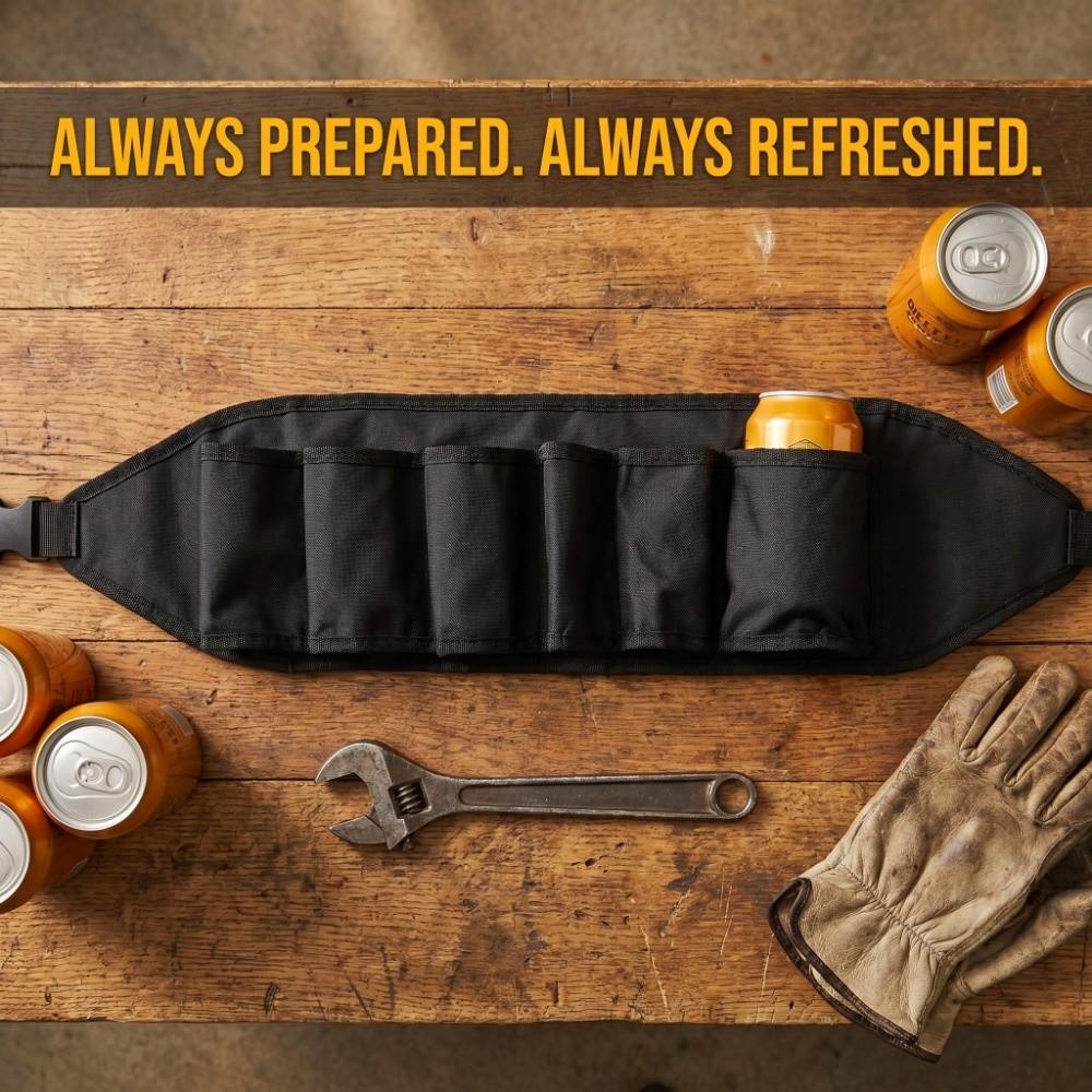 Oxford Cloth Beer Belt 6 Pack Beer Bottle Belt Holder Durable Beer Belt Holder  Camping
