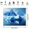 2D Cold Arctic Tapestry, Iceberg Floating on Blue Ocean Background Cloth