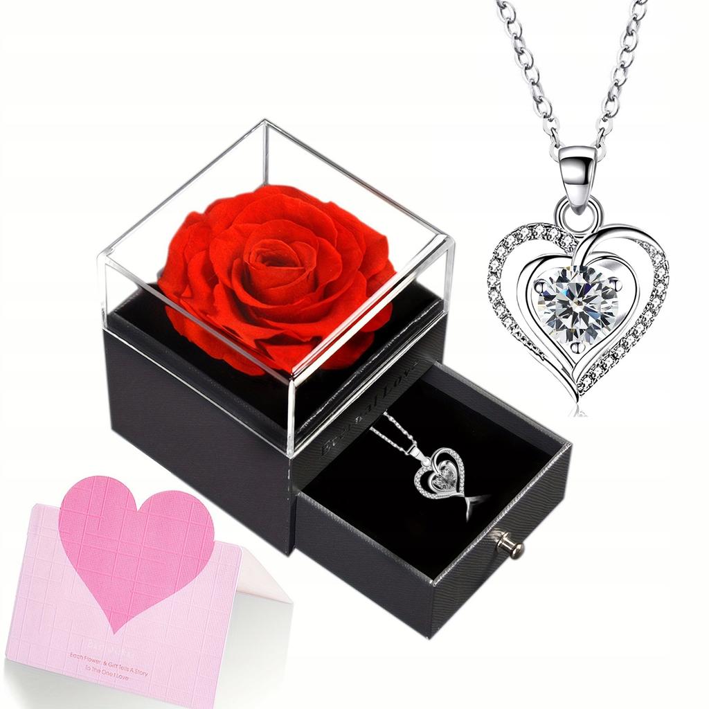 Silver Women' Necklace Heart with Cubic Zirconia ITALIAN Adjustable DIAMOND