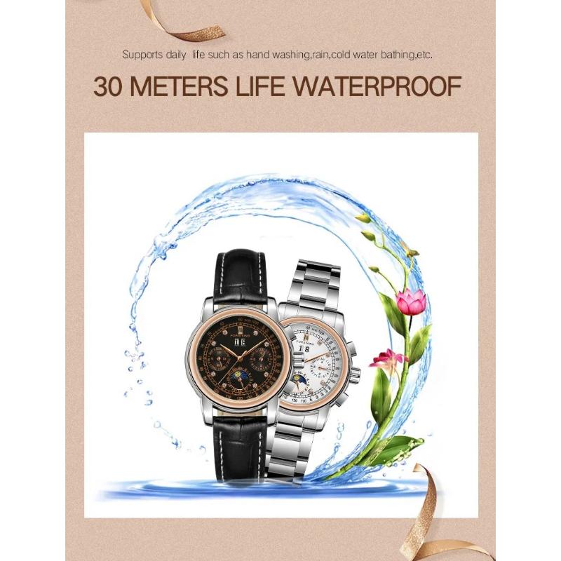 Forsing Design Women's Fashion and Leisure Multifunctional Mechanical Watch with Movement