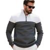 Lässiges Herren Sweatshirt mit Farbblockdesign, locker, übergroß, Stehkragen, Reißverschluss