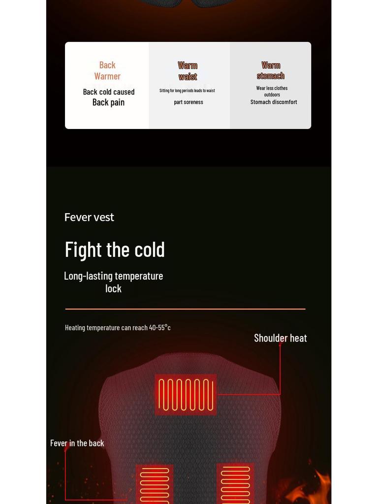 Winter USB Electric Heated Vest with Smart Carbon Fiber Technology