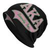 Custom AKA Sorority Skullies Beanies Caps Unisex Winter Warm Knit Hat Women Unisex Hip Hop Adult Bonnet Hats Outdoor Ski Cap