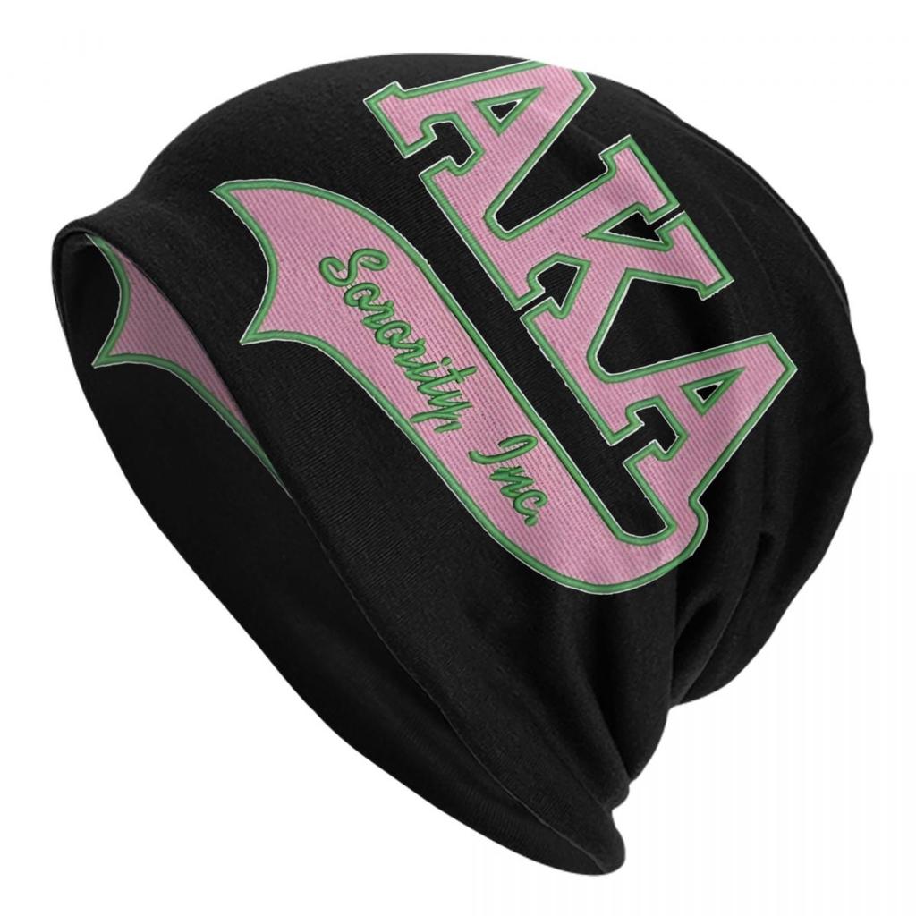 Custom AKA Sorority Skullies Beanies Caps Unisex Winter Warm Knit Hat Women Men Hip Hop Adult Bonnet Hats Outdoor Ski Cap