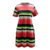 European and American summer new striped slim-fit red large-size fat woman fashion dress women's clothing