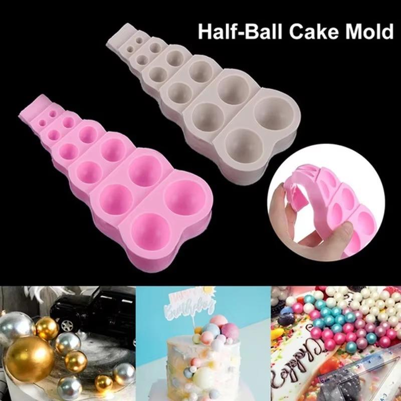 3D Bead Pearl Large Small Silicone Mold Half-Ball Cake Mold Candy Chocolate Mould Baking Molds