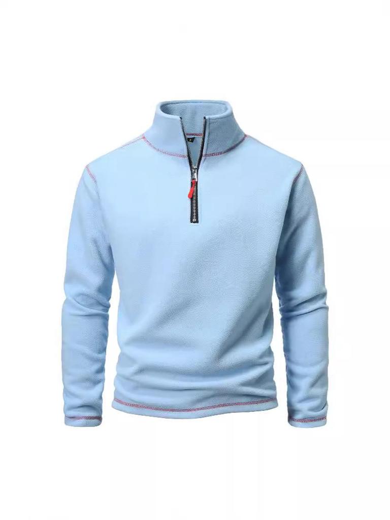 Evropská a americká pánská taktická fleecová bunda se stojáčkem - Teplá mikina s kapucí z polárního fleecu na podzim/zimu