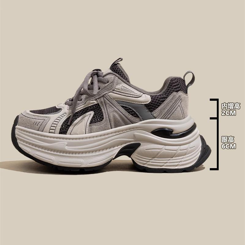 

Gu Yunshu Маленькая мужская обувь на платформе для папы, женская обувь для увеличения внутренней высоты, женская обувь 2025 года, повседневная спортивная обувь для бега 34 серый
