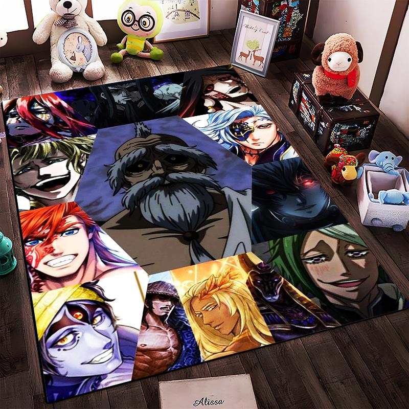 "Anime Character Carpet with Vibrant Colors and Fantasy Design" Suitable for use as an anti-slip for living room bedroom sofas