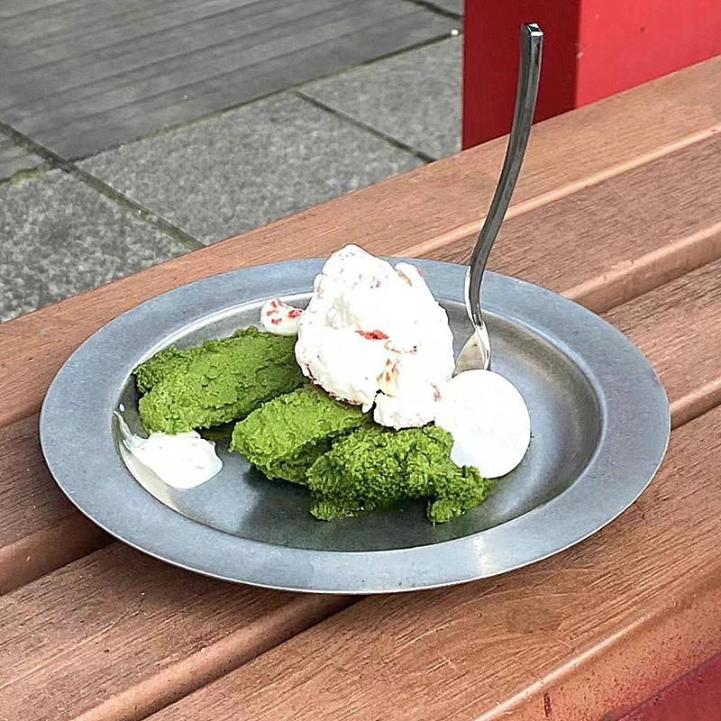 1PC Stainless Steel Plate Afternoon Tea Cake Treat Dish Elliptical Plate Silver Desserts Plate Storage Tray 17/19/21/23cm