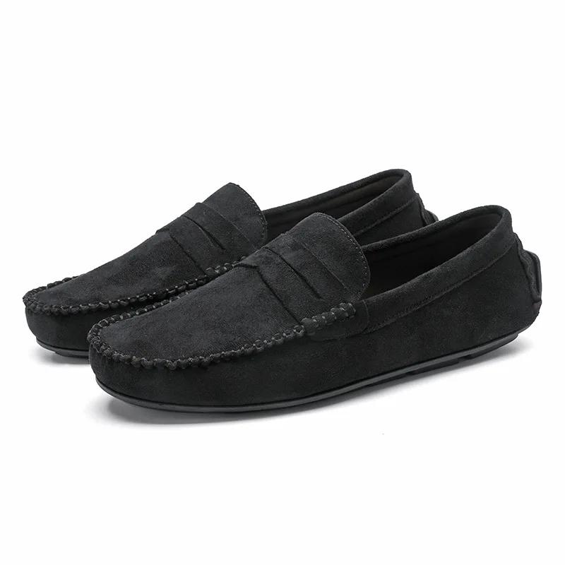 Mode Wildleder Männer Casual Schuhe Atmungsaktive Komfort Slip-on Herren Fahren Schuhe Luxus Marke Männer Müßiggänger Herren Faule Schuhe mokassins