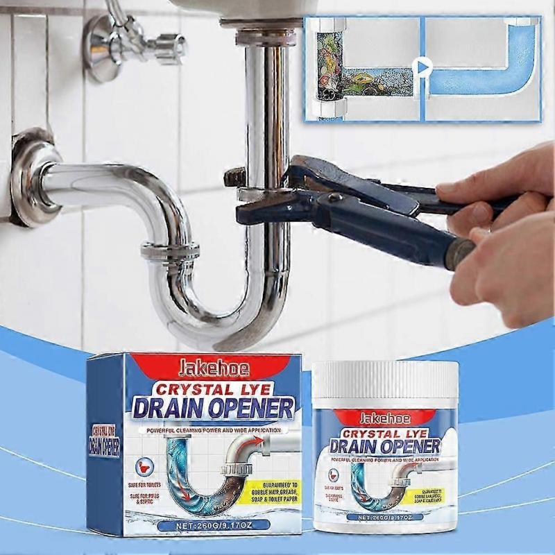 1-3 ks Křišťálový louh na čištění odpadů, Silný prášek na čištění potrubí, Odstraňovač vlasů a mastnoty pro uvolňování toalet a umyvadel
