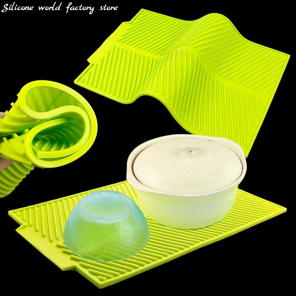 Silicone World Multifunktionales Geschirr Silikon Wasserfiltermatte Küchenarbeitsplatte Ablaufmatte Isolierte Essensmatte Trockenmatte
