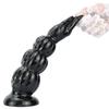 Black PVC Anal Masturbator Set Butt Plug Anal Beads Dildo for Men Women