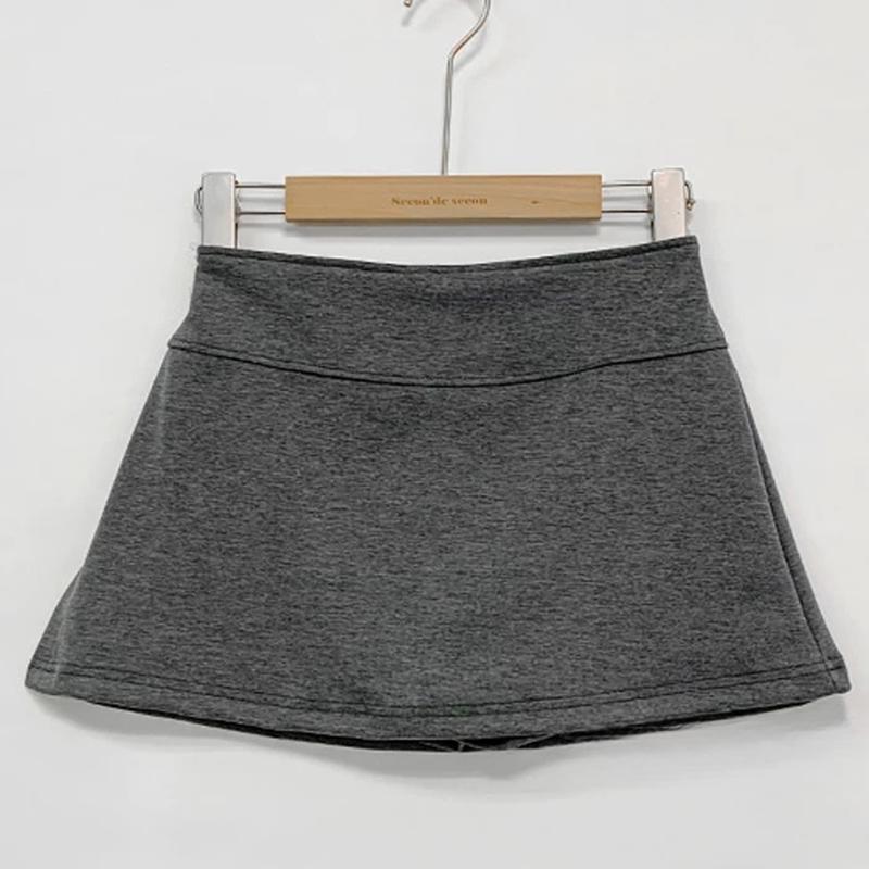 Dongdaemun Spring/Summer High-Waisted A-Line Elegant Slimming Casual Women s Skort Skirt One Size темно-серого