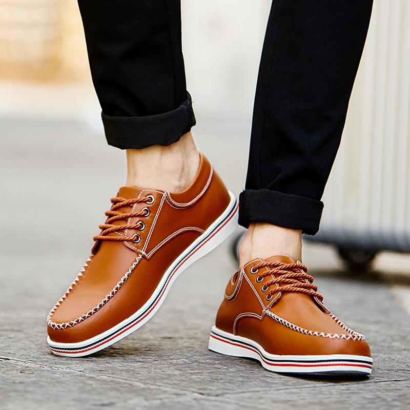 Leather Shoes Casual Sneakers Men Shoes Driving Comfortable Split Leather Shoes Tooling Shoes