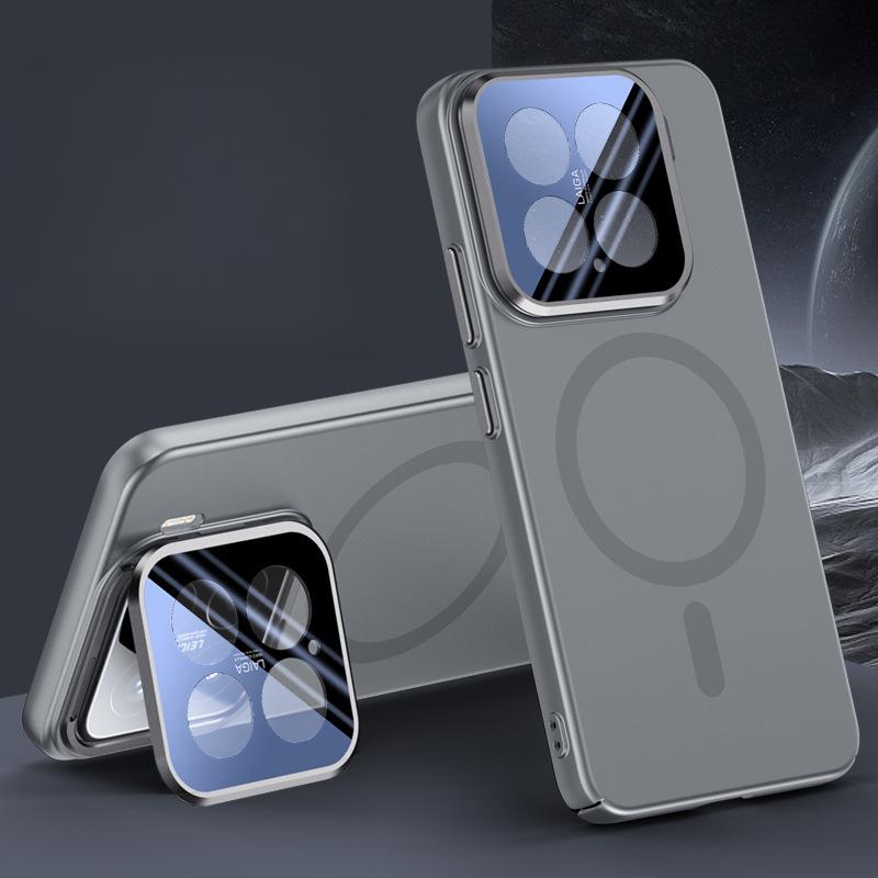 Suitable for Xiaomi 15pro Mobile Phone Case Matte Lens Bracket Xiaomi Full Coverage 15 Anti-fall Magnetic Suction Por Simple Men