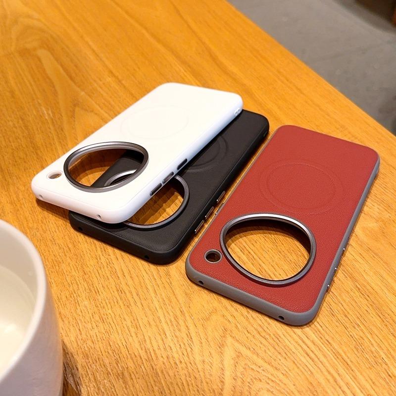 Magnetic Suede Leather Case for Nubia M153 Doubao AI Phone, Full Body Soft TPU Bumper Shockproof Cover with Metal Buttons