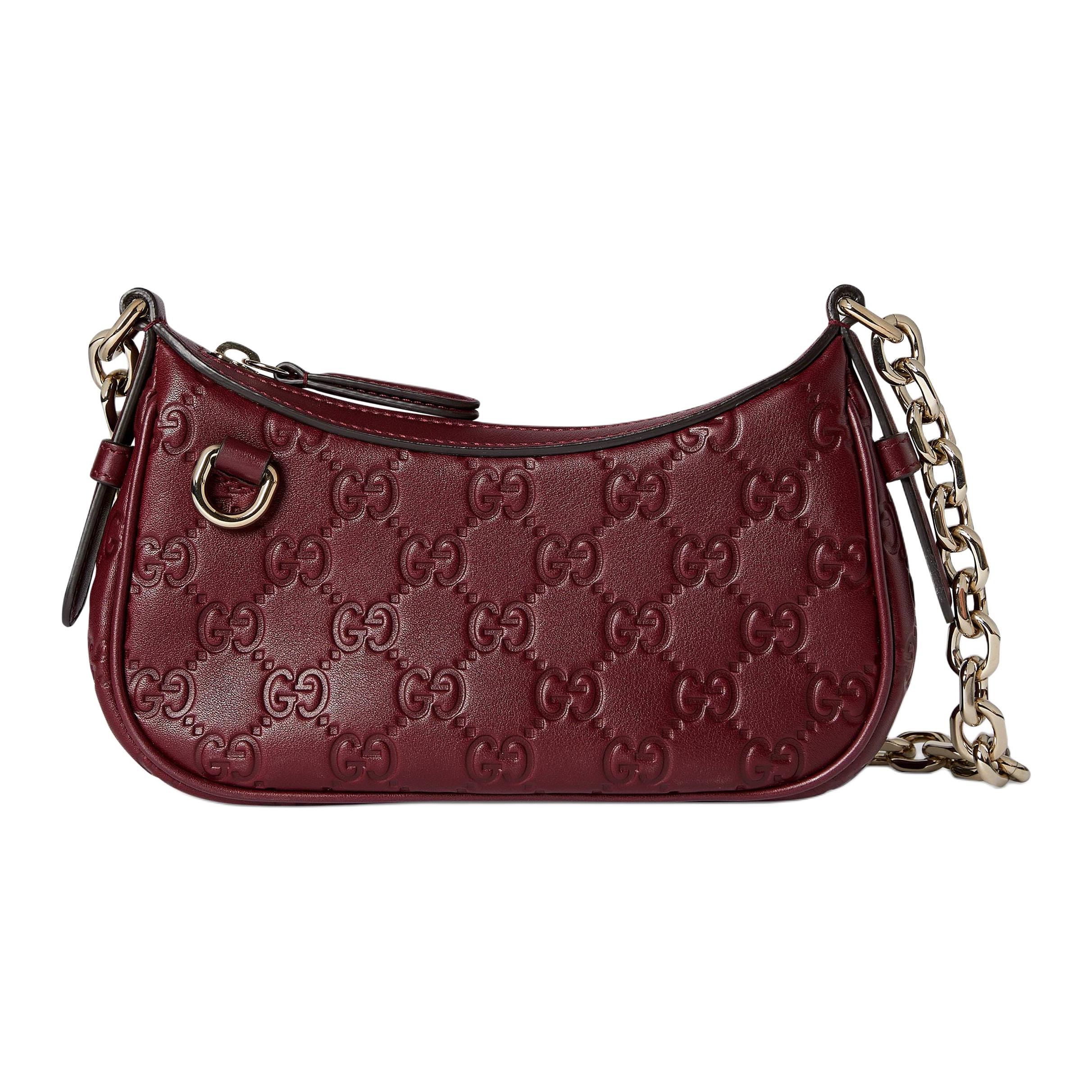 

Gucci GG Emblem GG Print Embossed Leather Shoulder Bag Small Women Shoulder Bag Red 847091-AAFDV-6207 Box(Basic Set+Box)