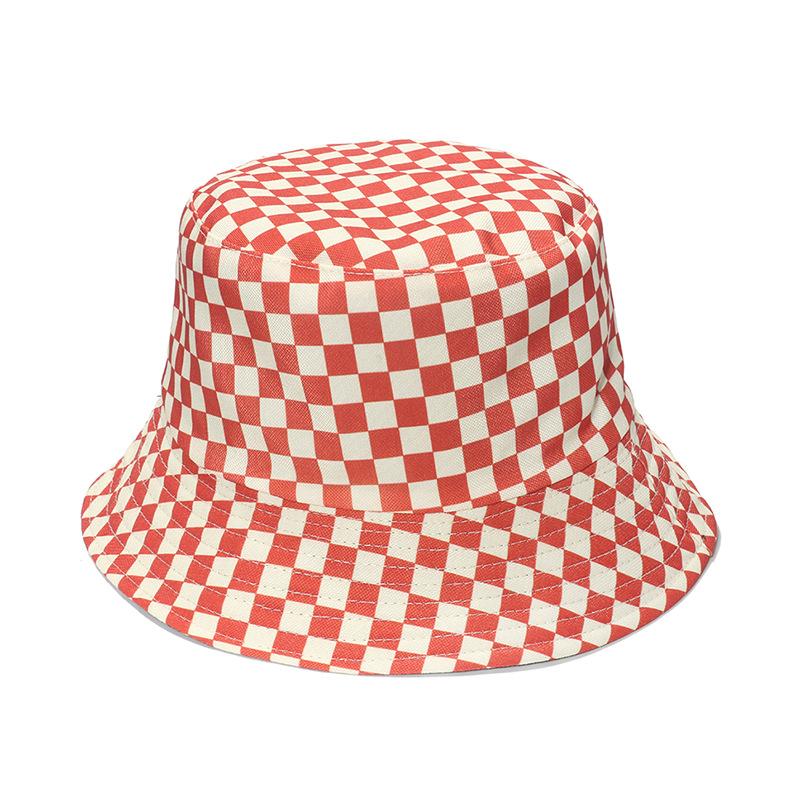 Black White And Checkerboard Checkered Fisherman Hat Casual Visor Fashion