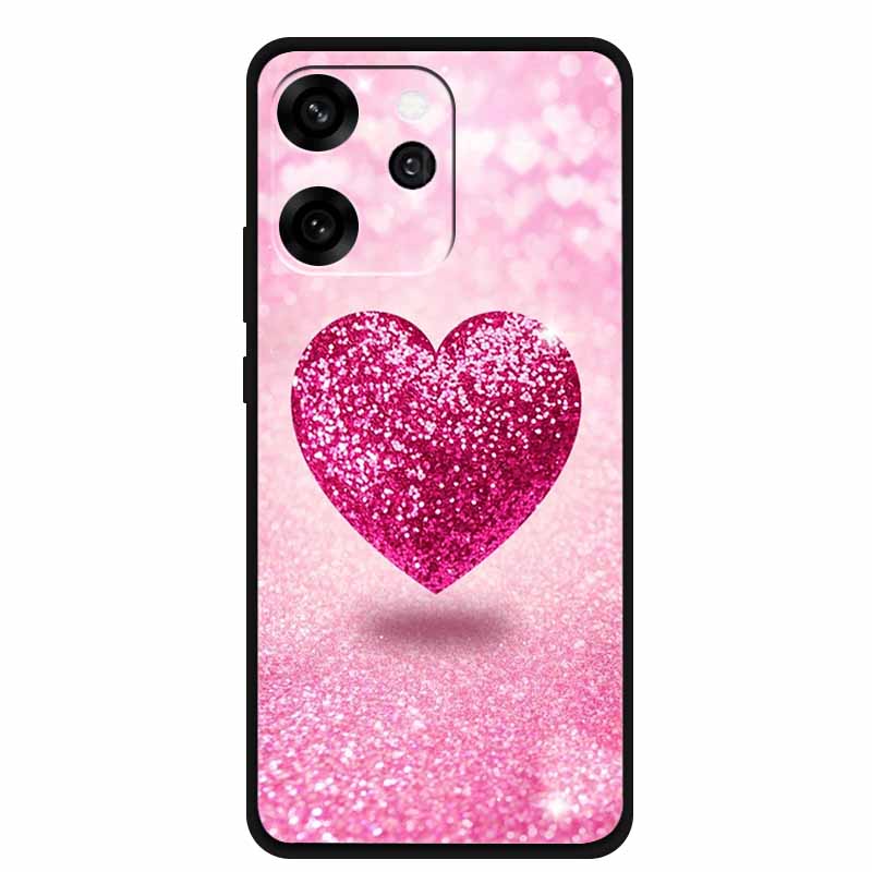 For Oppo Reno15 Phone Case TPU Soft Silicone Tech Style Case for Oppo Reno 15 Flower Heart-shaped Protector Cover PLW110 Coque