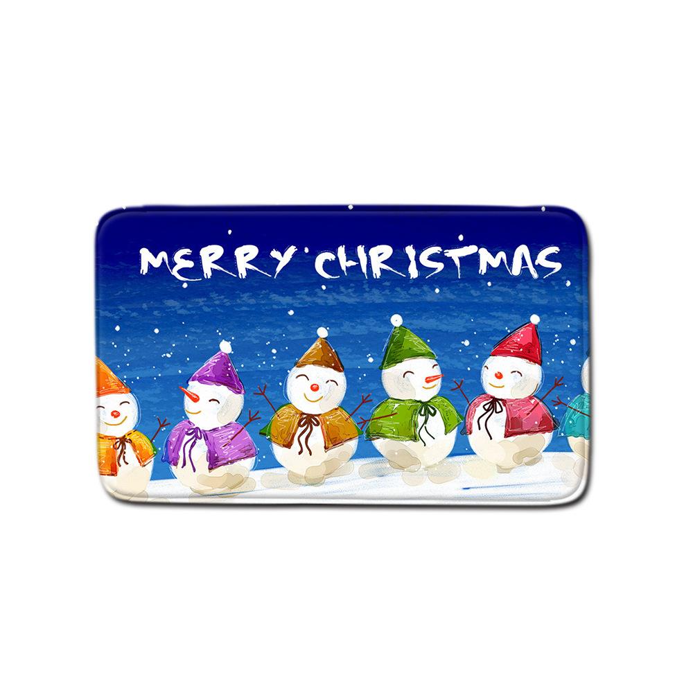 Christmas Toilet Seat Shower Curtain Four-Piece Printed Floor Mat Set Bathroom Floor Mat Bedroom Absorbent Door Mat Carpet