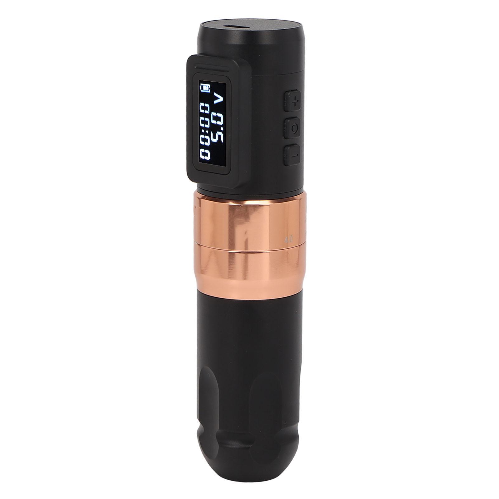 

2400 мАч RCA роторные картриджи тату-ручка ход 2,0–4,0 мм регулируемый 10 В 10000 об/мин светодиодный дисплей золотой