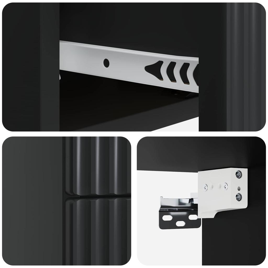 Wall Mounted Nightstand Black 33 x 34.5 x 40 cm