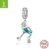 S925 Silver Cocktail Bracelet Pendant, Creative Summer Wine Glass Diy Jewelry Accessories Bsc262