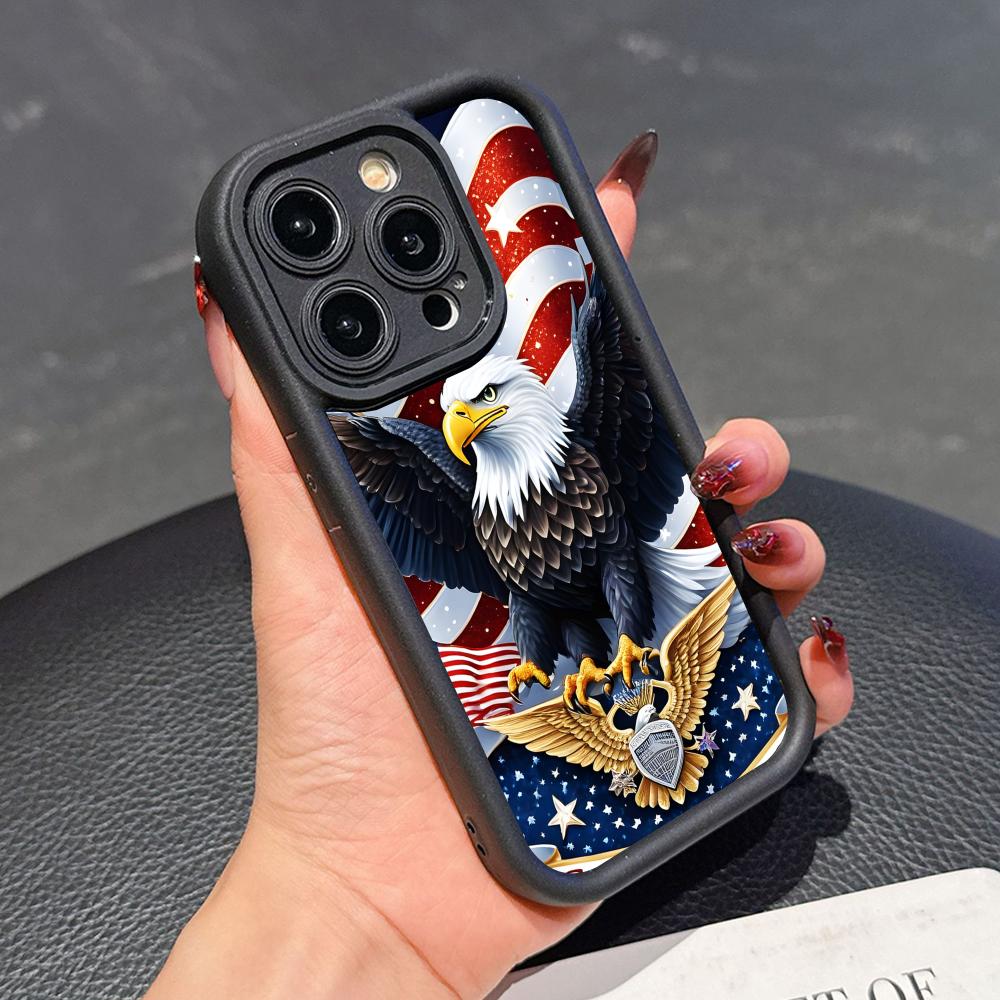 USA America Flag Thicken TPU Mobile Phone Case for iPhone 17 16 15 14 13 12 11 Air Pro Max Plus Colorful Cover