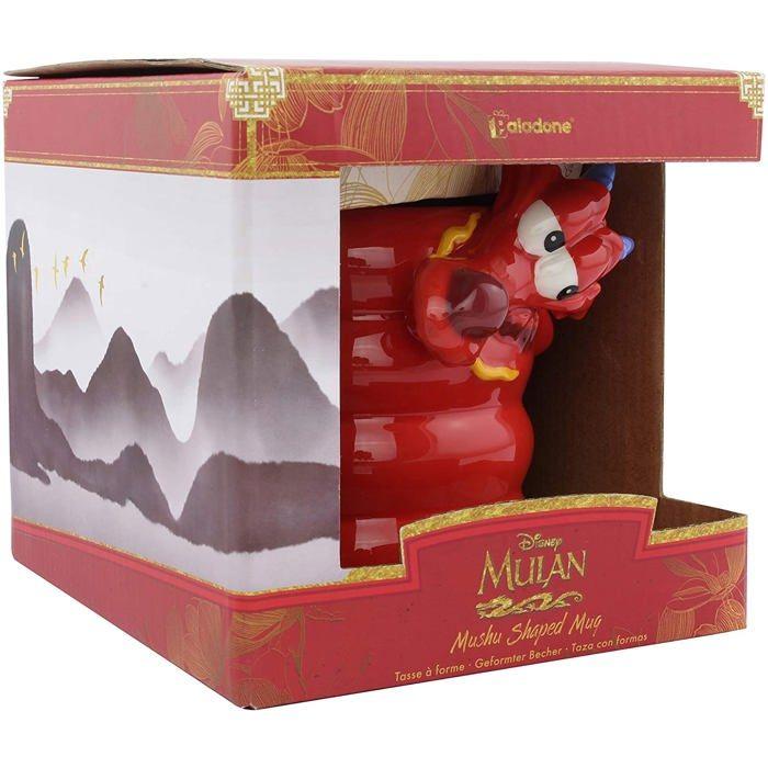 Tasse 3d - paladone - mushu - surdimensionnée - asymétrique - collection disney