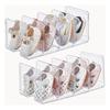 A03F-Clear 2 PCS Kids Shoe Rack 4 Sections Small For Closet Organizer And Storage, Toddler Baby Footwear Holder