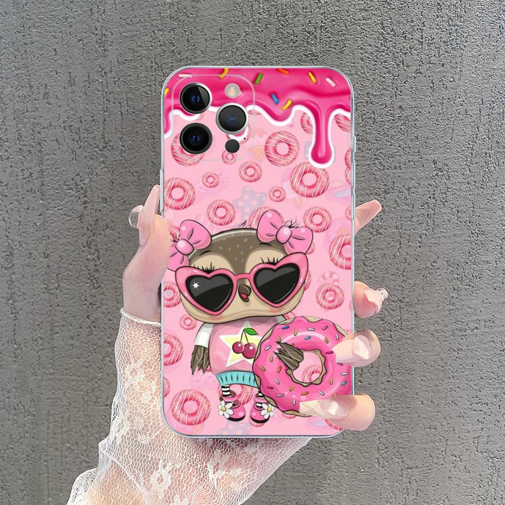 Cartoon Cute Owl Lovers Phone Case For iPhone 15 14 13 12 Mini 11 Pro XS Max X XR SE 6 7 8 Plus Soft Silicone Cover