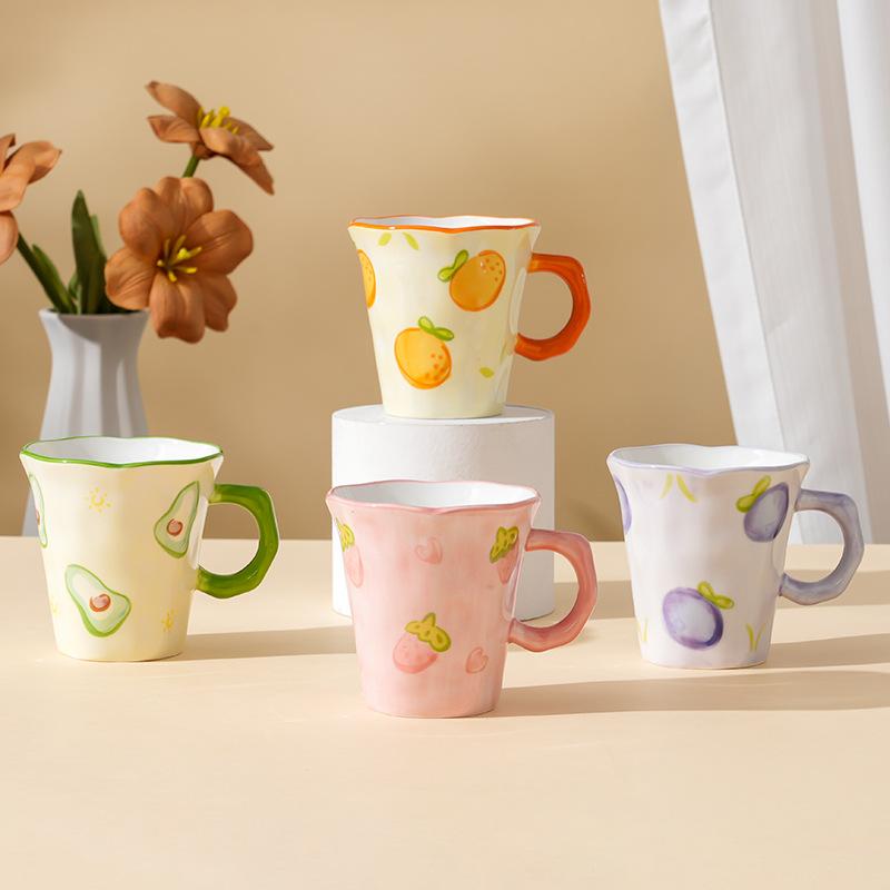 Retro Pure Hand-Painted Ceramic Cup Souvenir Creative Mug Coffee Cup High Value Water Cup