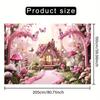 2D Soft Pink Dream Backdrop with Heart Balloons, Clouds & Butterfly for Cake Smash & Romantic Room Decor