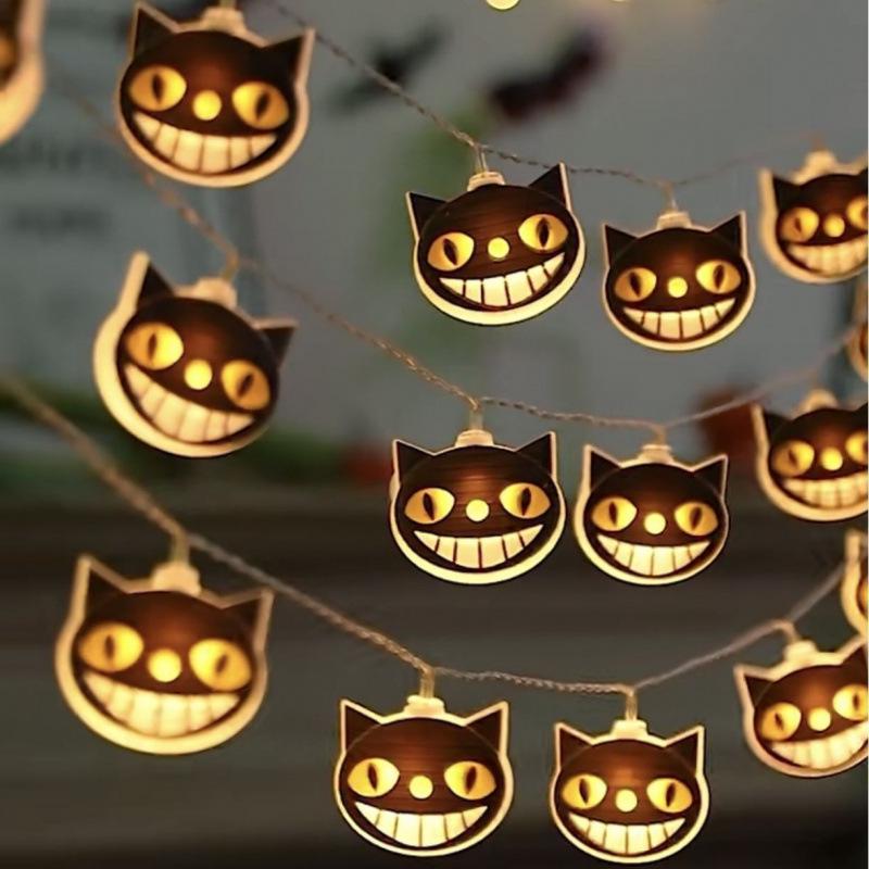 LED Halloween String Lights - Pumpkin, Ghost & Skeleton Waterproof USB/Battery Decorative Lights