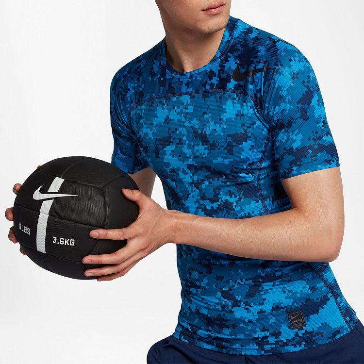 Nike T Shirts Men's Blue Crew Neck Moderate Straight Fit 828177-457