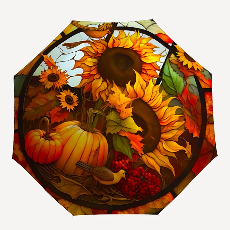 

1PC Autumn Stained Automatic Open/close, All-Season Portable Folding Umbrella for Women & Men yy250919153
