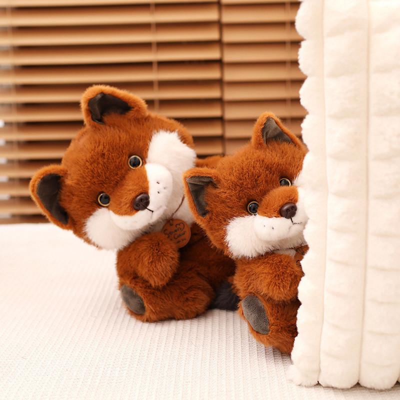 Plush Fox Little Toy Cartoon Stuffed Animal Doll Bedroom Decoration Gift Kids