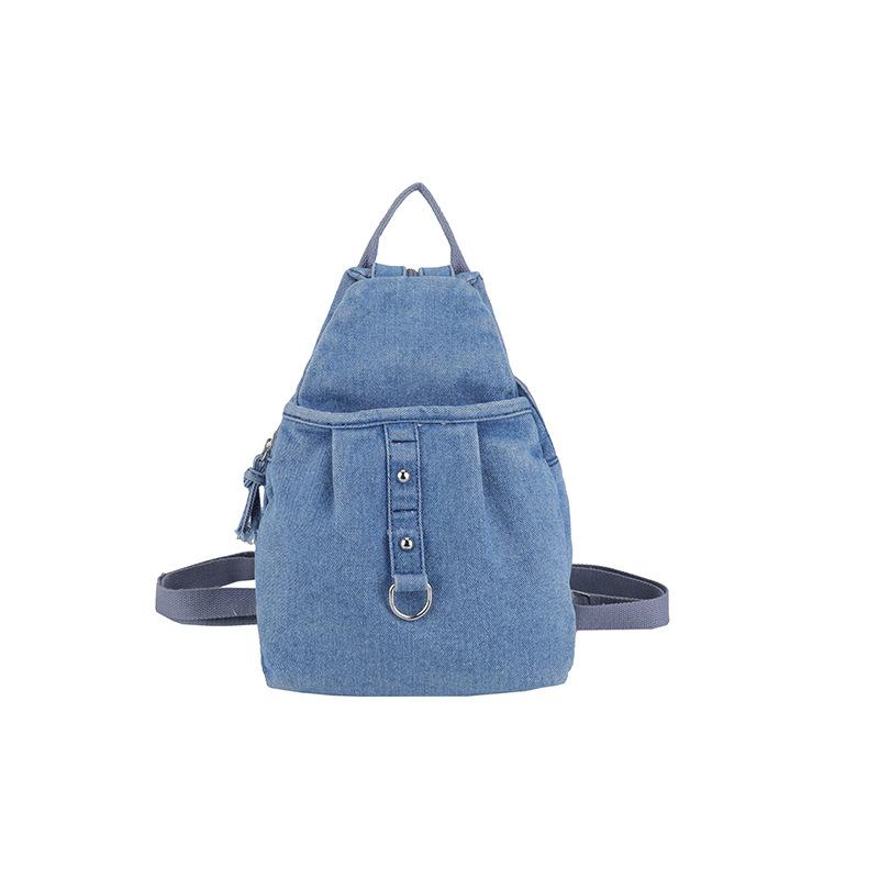 Schoolbag Retro Washed Denim Cloth Messenger Bag Casual Fashion Student Trendy Cool Backpack Outdoor Travel Commuter Bag