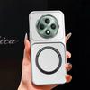 Upgraded Big Lens Protection Case for OPPO Reno12 F 4G/5G Luxury Leather Casing with Magnetic Ring