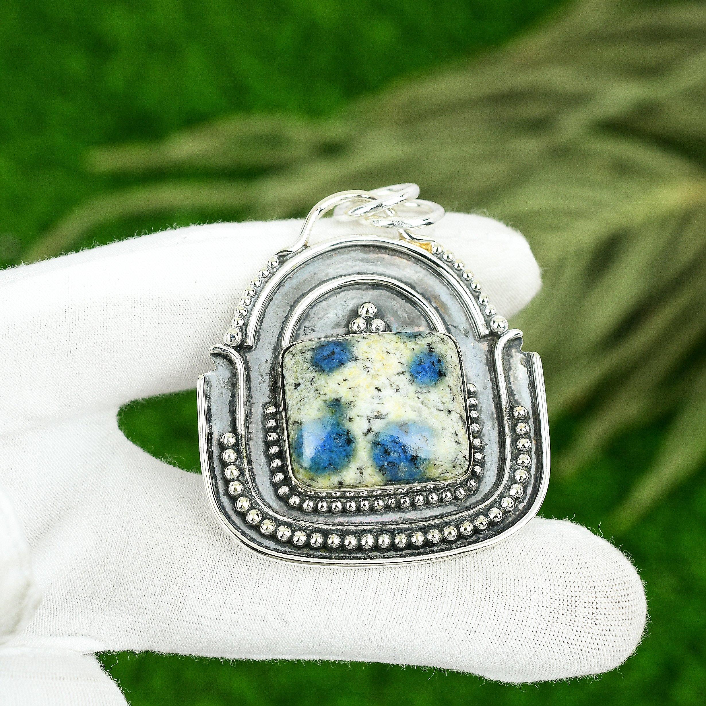 Friendship Day Sale Radiant Natural K2 Jasper Elegant Pendant Sterling Silver