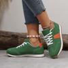 Autumn and winter new large size fashion casual temperament flat bottom lace-up color matching outside casual shoes women