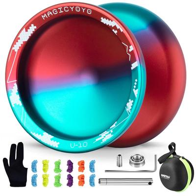 MAGICYOYO V10 Profesional Finger Spin Responsive Metal para Largo Duradero Aleación de Aluminio Incluye y 12 Cuerdas Yo-Yo, Doble Propósito y No Reactivo