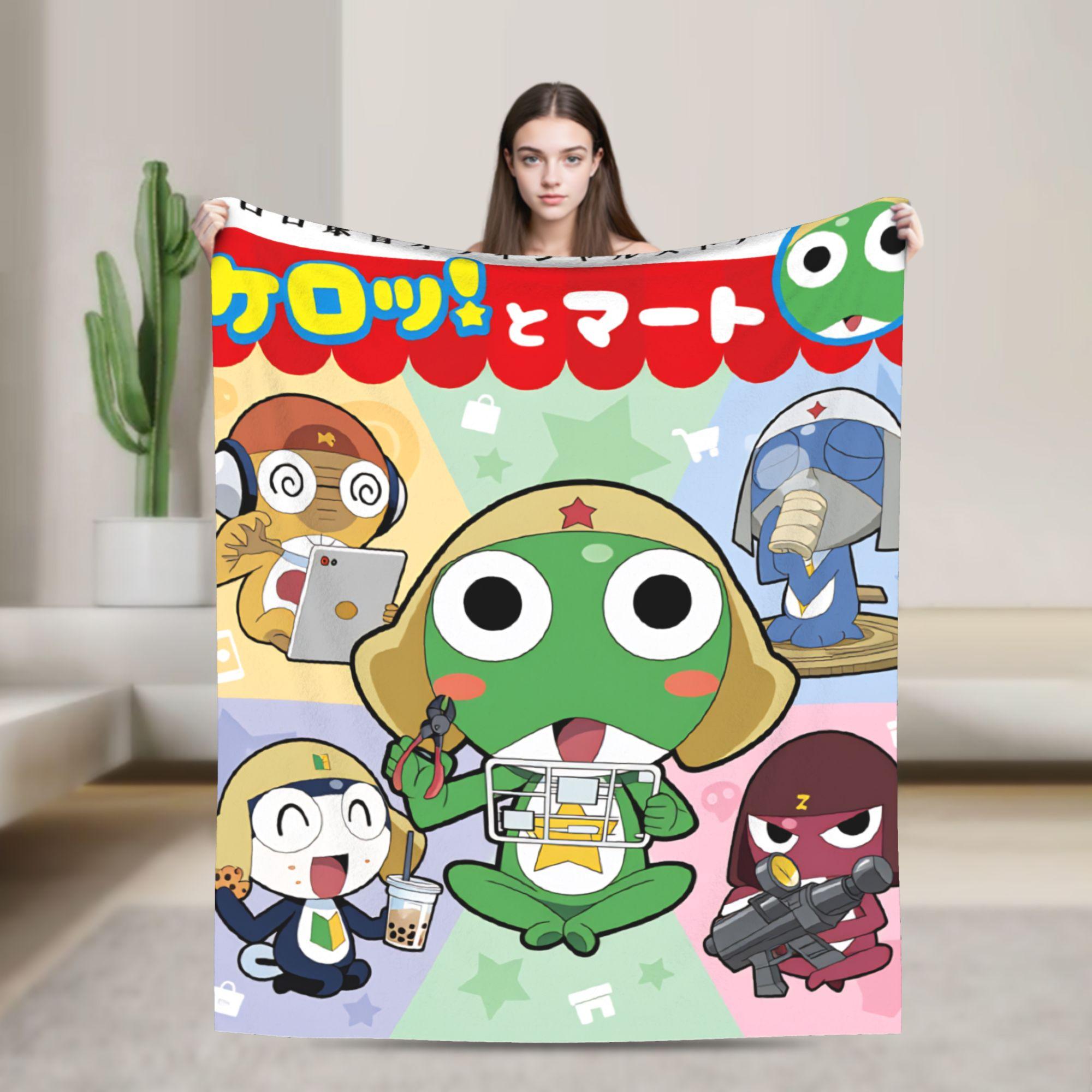 

Cartoon Funny Keroro Gunsou Frog Warm Blanket Camping Plush Throw Blanket Aesthetic Couch Chair Flannel Bedspread Sofa Bed Cover 75cmx90cm
