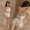 Sexy Lace Suspender Pajamas Suspender Large Size Shorts Women's Loungewear Sex Passion Temptation Uniform Set