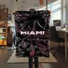 1 יחידה שמיכת פלנל עם דוגמת Inter Miami CF מתאימה לכל העונות לקישוט הבית חום ונוחות מתנות מתנת חג